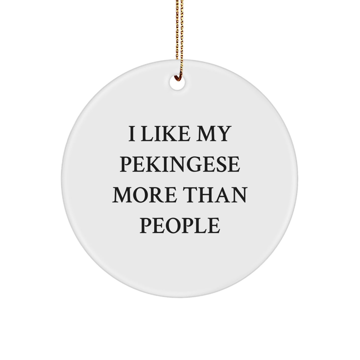 Funny Pekingese Dog Christmas Unique Gifts from Friends, Gifts for Pekingese Dog Lovers, Circle Ornament - Image 1