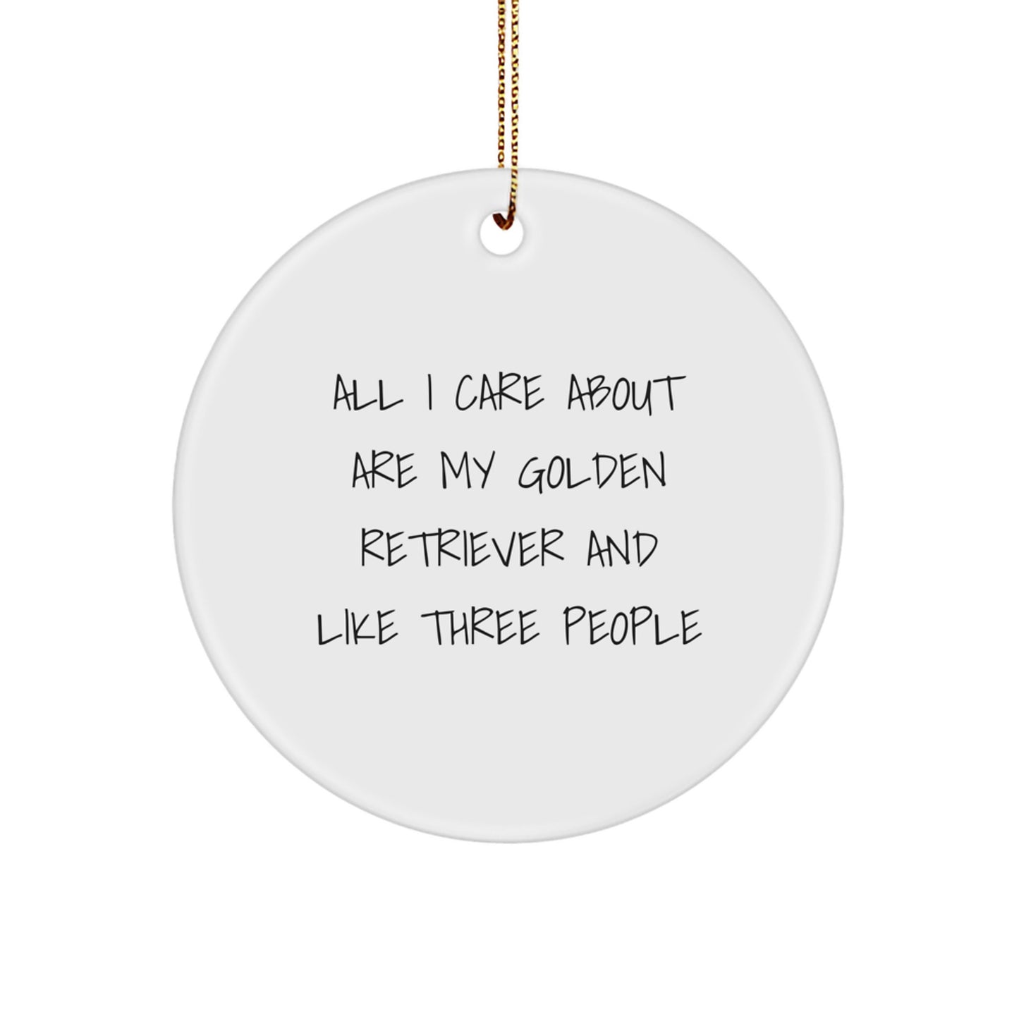 Golden Retriever Dog Lovers Gifts from Men to Family - Funny Quote Circle Ornament for Christmas Unique Decorations - Image 1