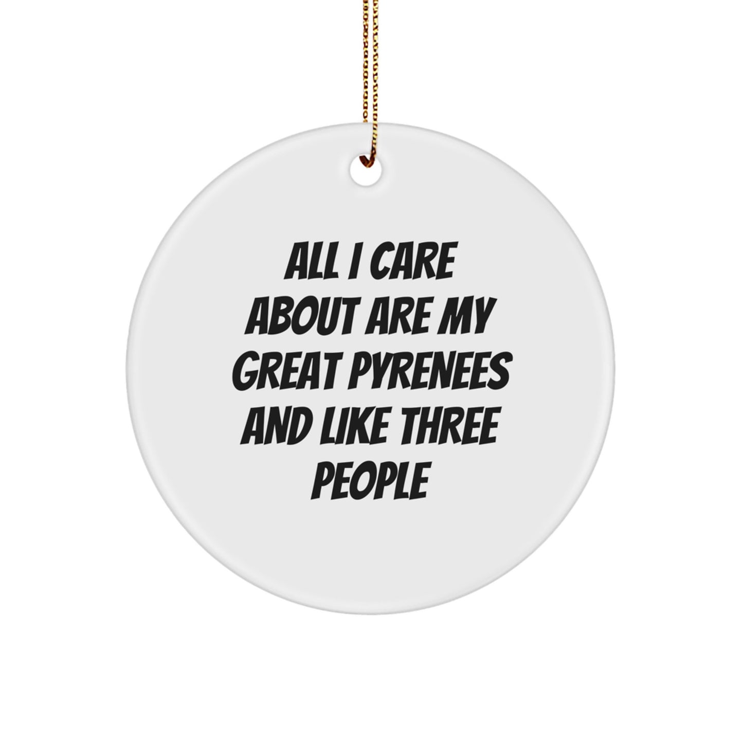 Funny Great Pyrenees Dog Gifts for Men from Family Christmas Unique Ornaments Circle - Image 1