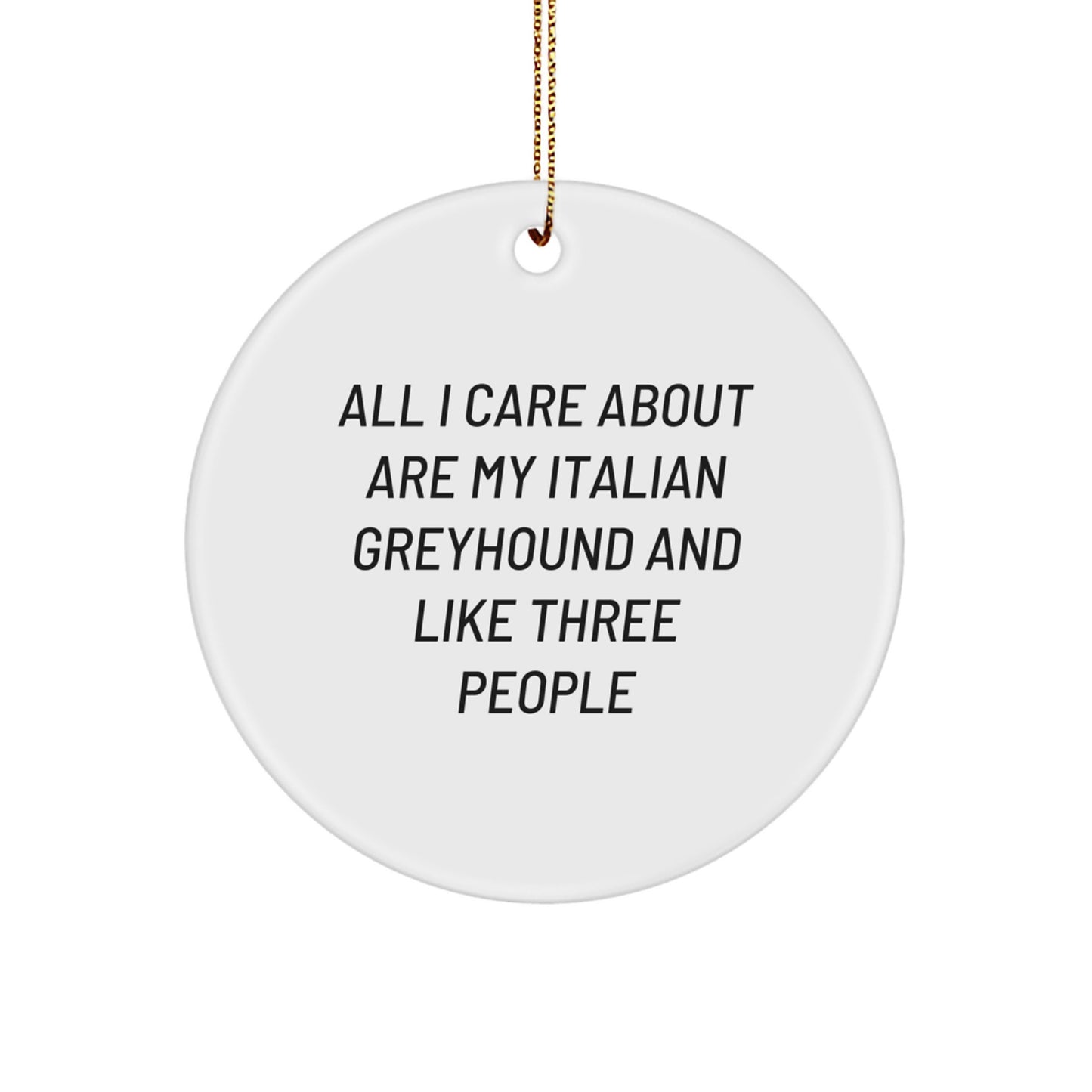 Funny Italian Greyhound Dog Lover Gifts from Friends Christmas Unique Circle Ornaments for Italian Greyhound Dog Enthusiasts - Image 1