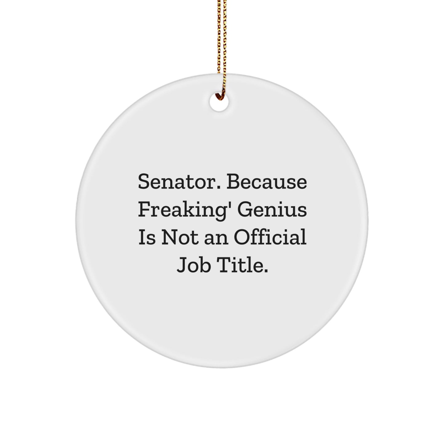 Senator Gifts from Men, Unique Circle Ornaments for Senator, Funny Senator Quotes Christmas Decorations - Image 1