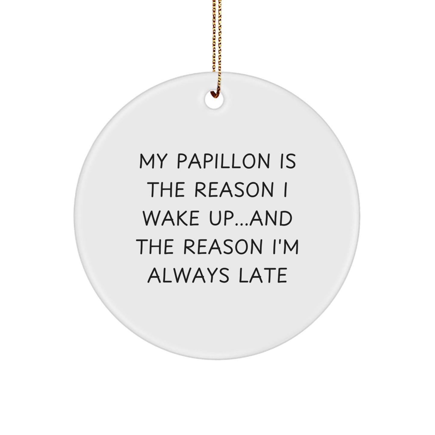 Funny Papillon Dog Circle Ornaments Gifts for Men Women Friends Family from Papillon Lover - Image 1
