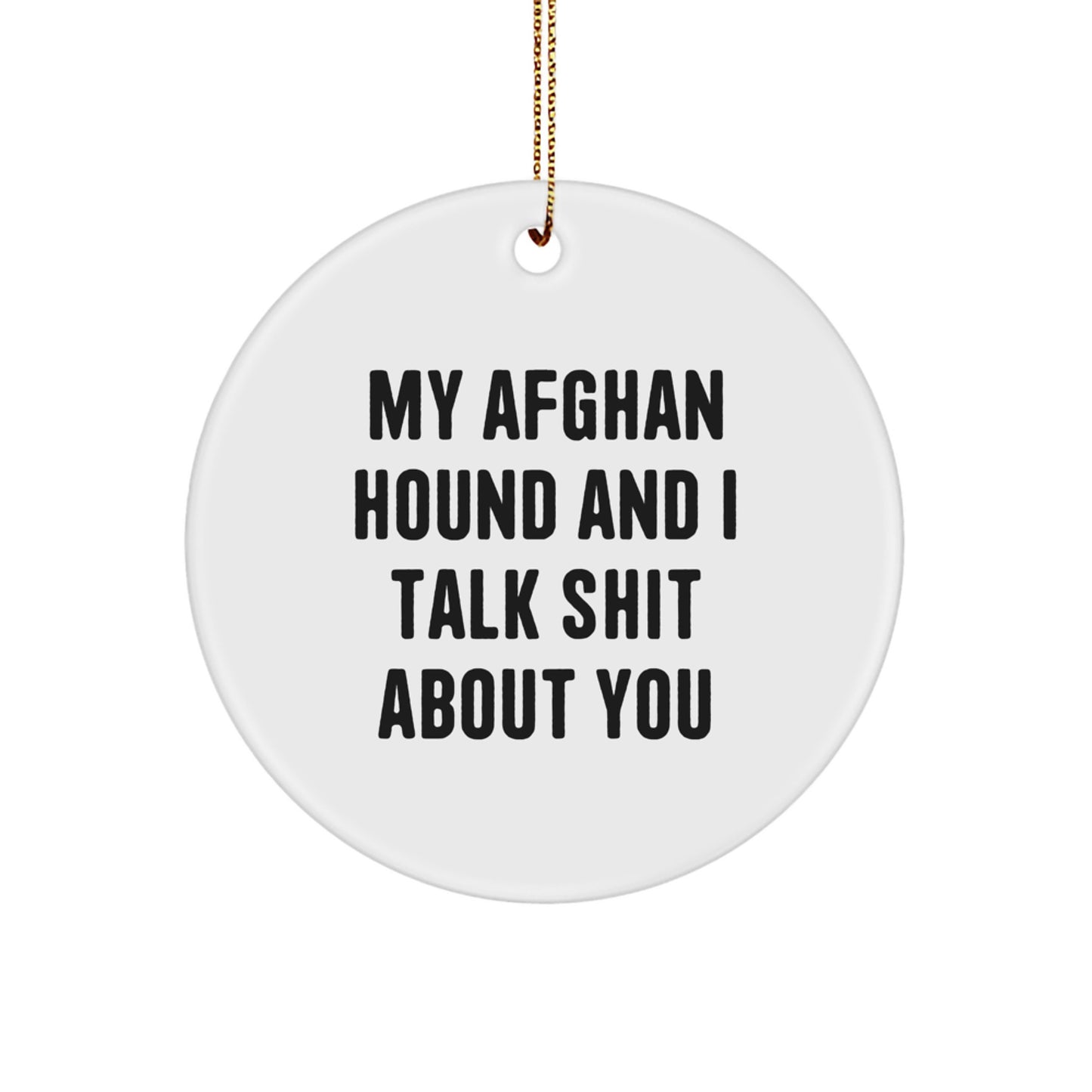 Funny Afghan Hound Dog Circle Ornaments for Christmas Unique Gifts from Friends to Family - Image 1