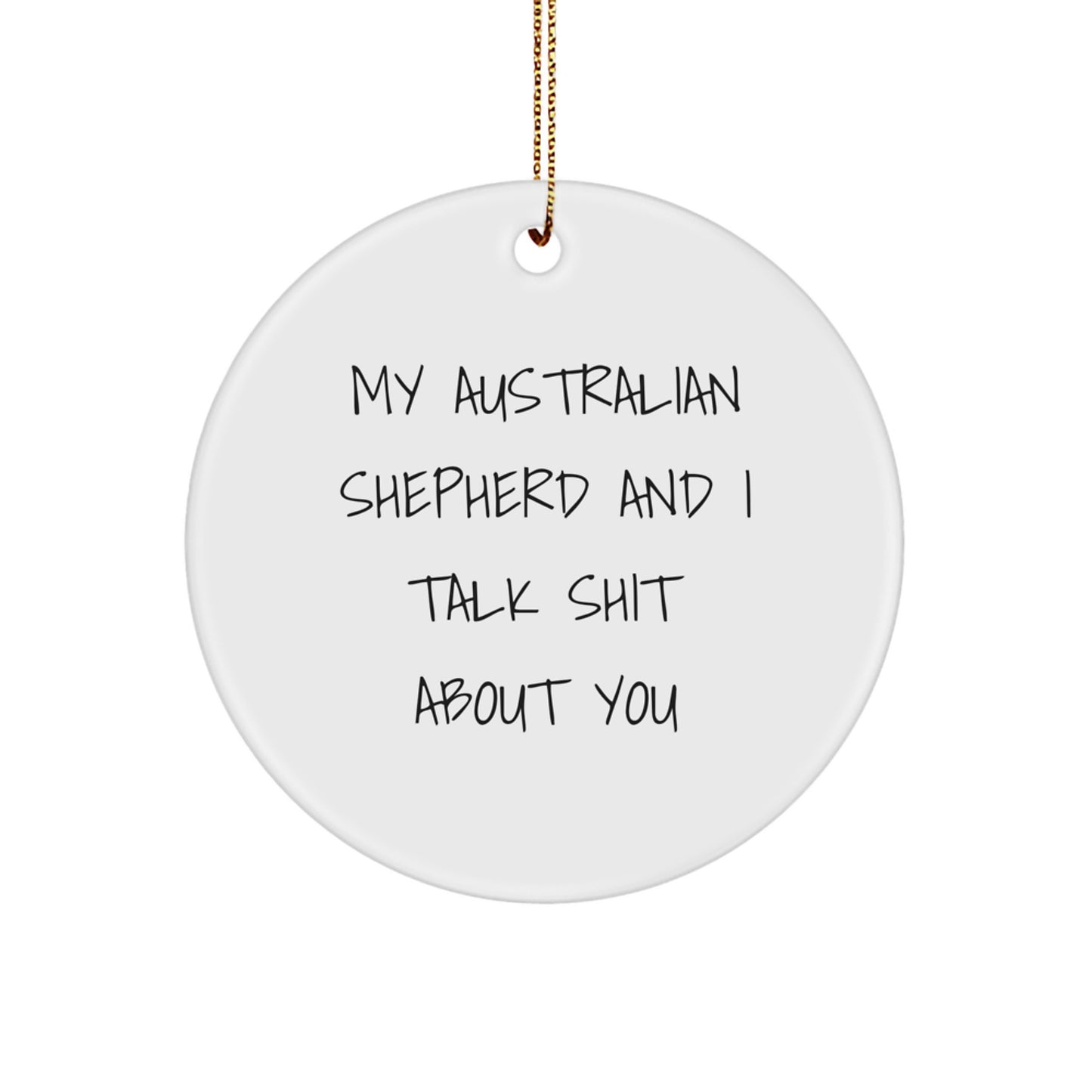 Australian Shepherd Dog Circle Ornament Favorite Christmas Unique Gift - Image 1