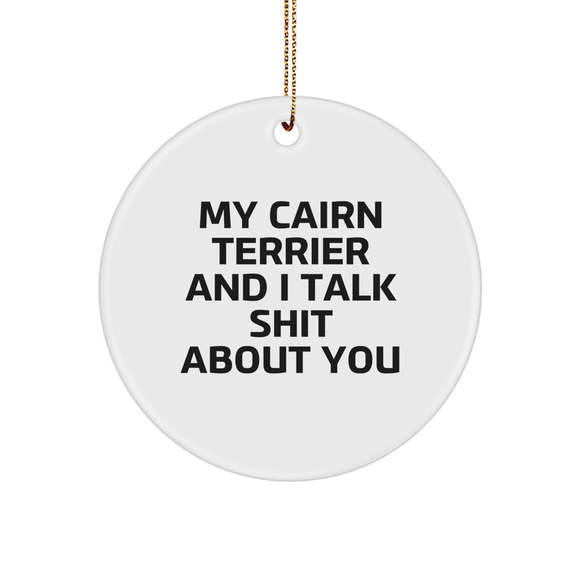 Christmas Gift for Her Cairn Terrier Circle Ornament Present - Image 1