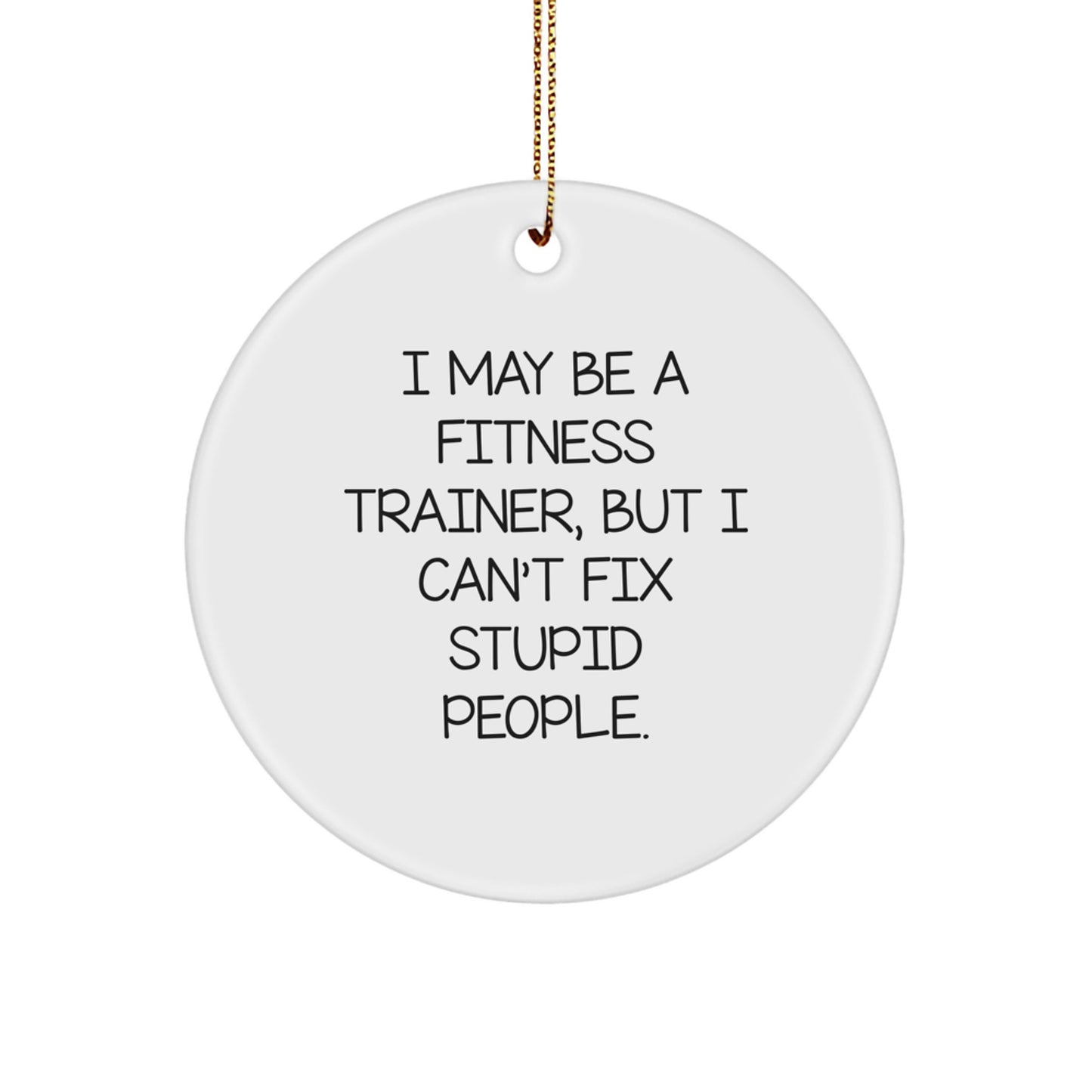 Funny Fitness Trainer Gifts from Friends for Men Christmas Unique Ornaments Circle Shaped - Image 1