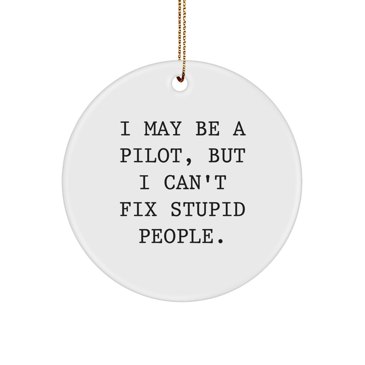 Pilot Circle Ornament Idea for Coworkers Christmas Gift Humor - Image 1