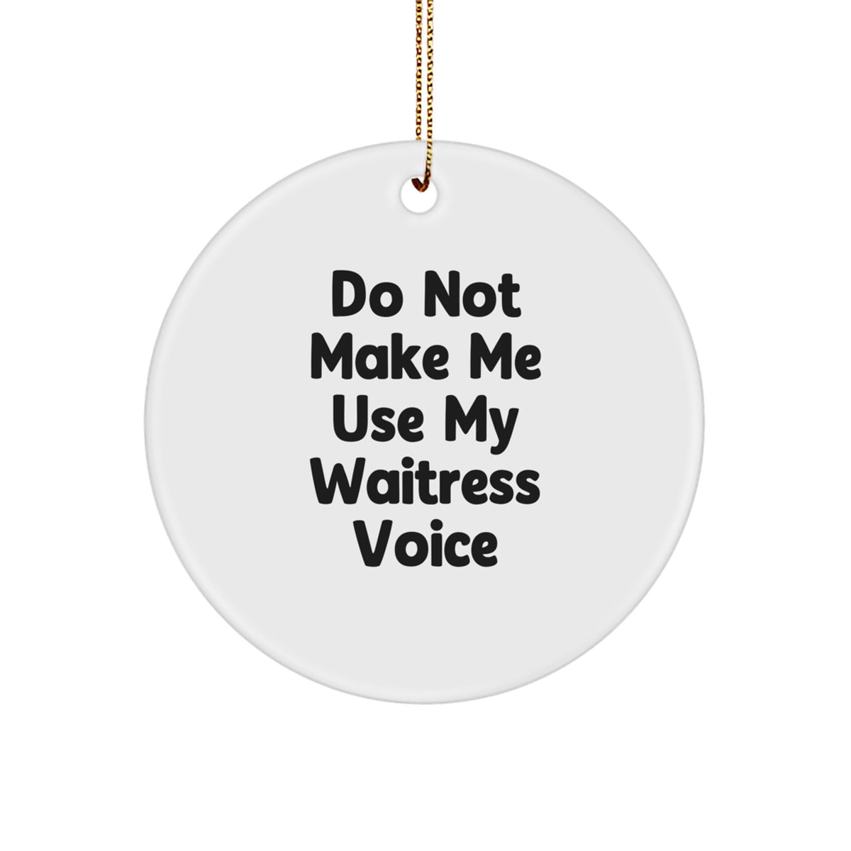 Christmas Gift for Her Waitress Circle Ornament Present - Image 1