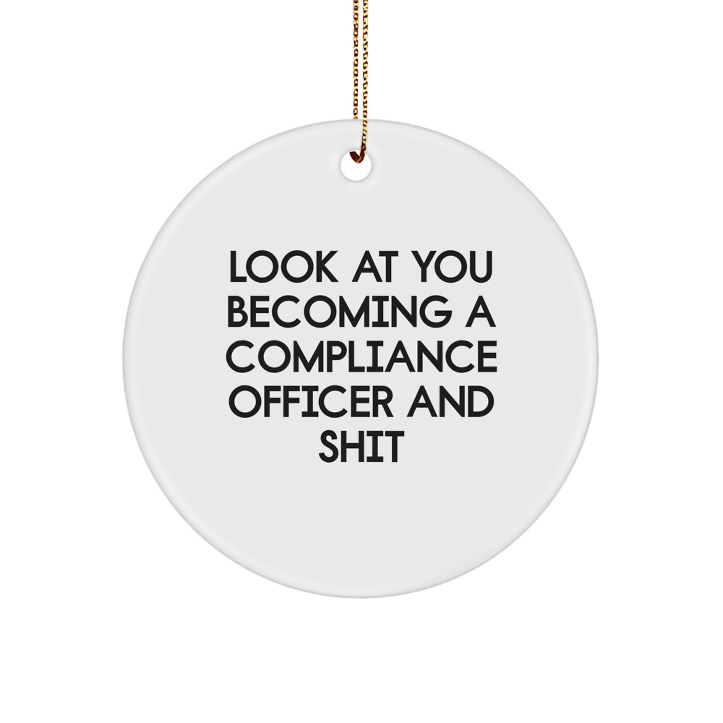 Funny Compliance Officer Circle Ornament Gifts from Friends, Christmas Unique Gifts for Compliance Officers, Circle Ornament Shaped - Image 1