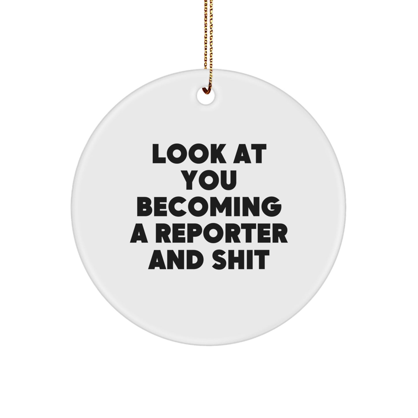 Reporter Essential Circle Ornament for a Best Friend Christmas Gift - Image 1