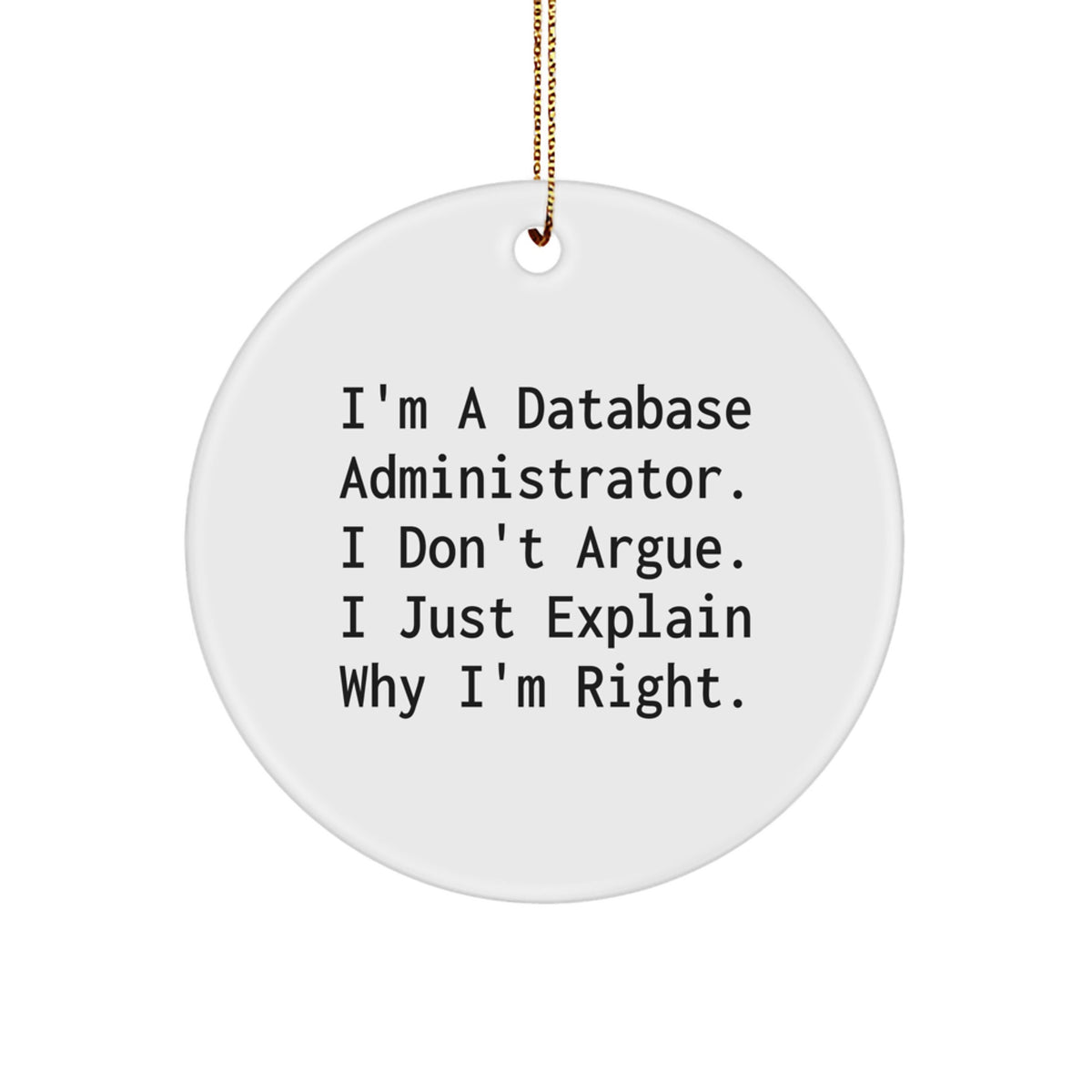 Database Administrator Christmas Ornament Idea for Coworkers Gift - Image 1