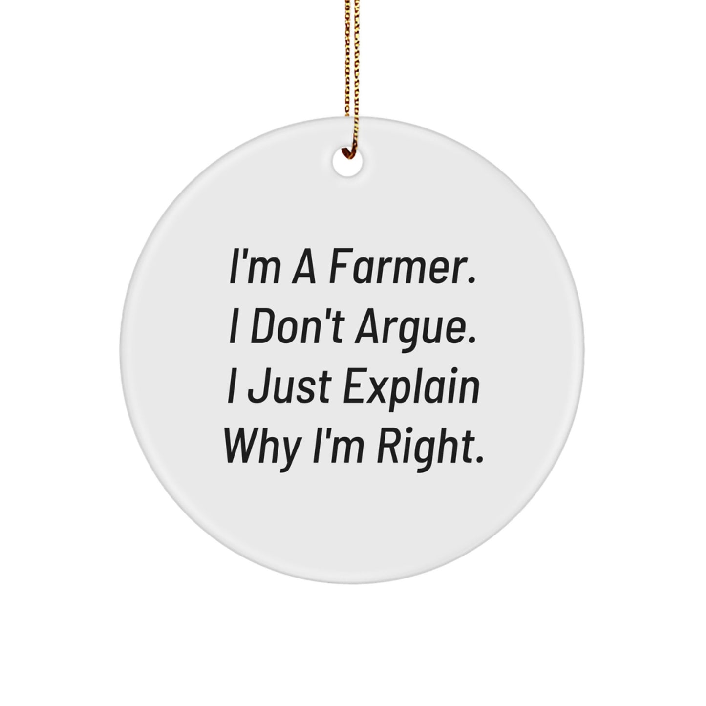 Favorite Farmer Circle Ornament for Kids – Bright Wooden Christmas Gift - Image 1