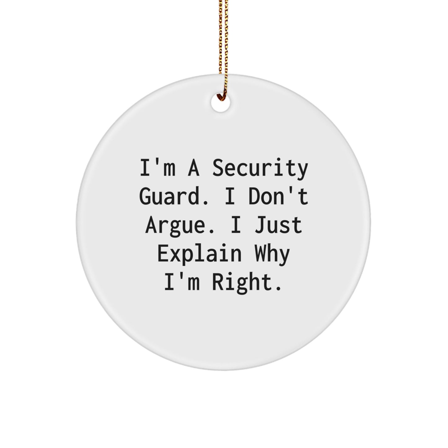 Security Guard Funny Circle Ornament Gifts from Family for Christmas Unique Decorations - Image 1
