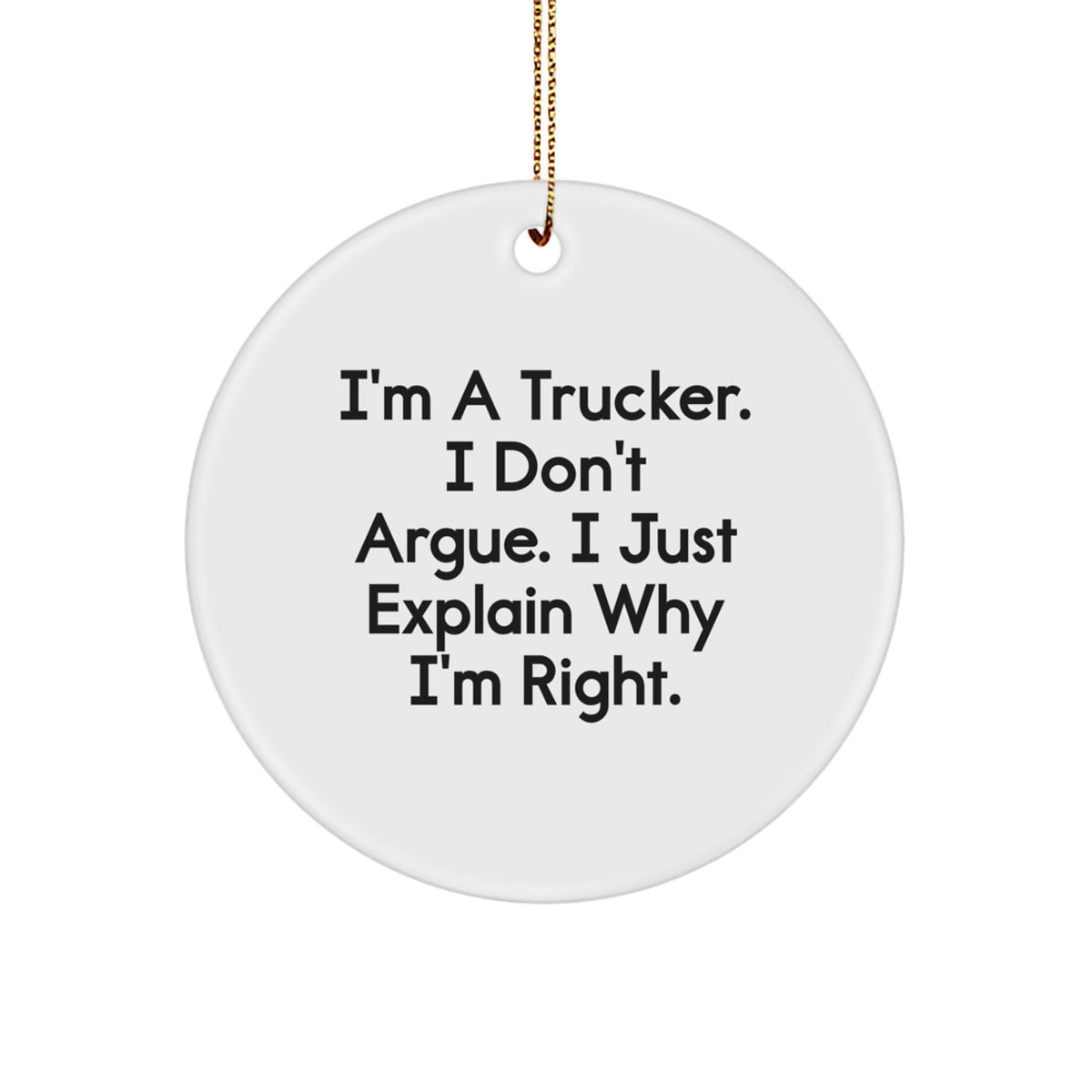 MDF Trucker Bright Christmas Ornament Idea for Coworkers Gift - Image 1
