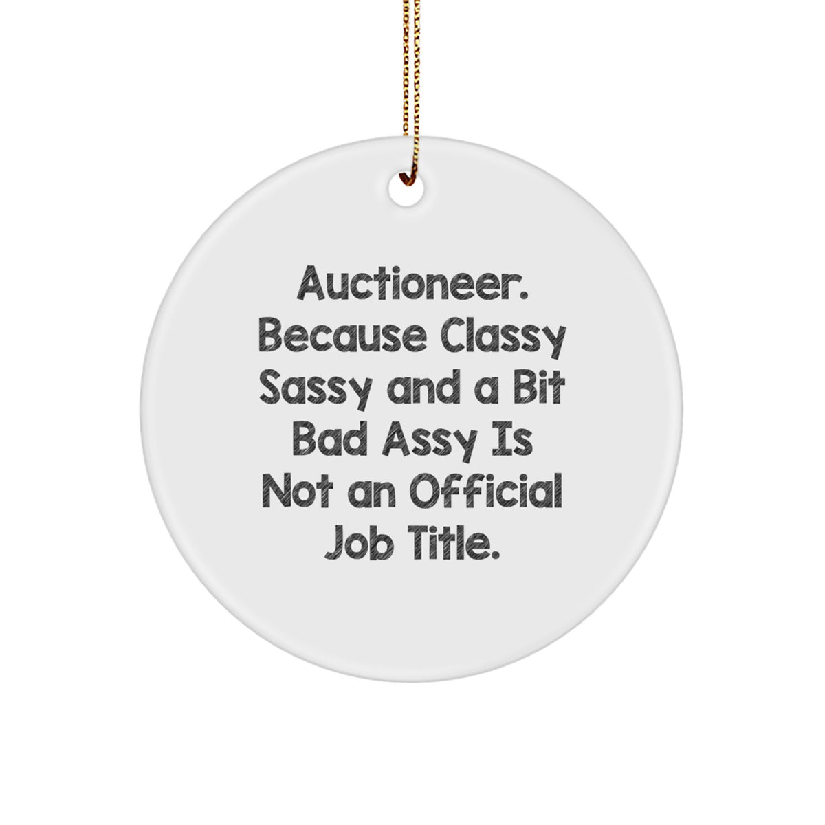Auctioneer Keepsake Circle Ornament for Him Christmas Gift - Image 1