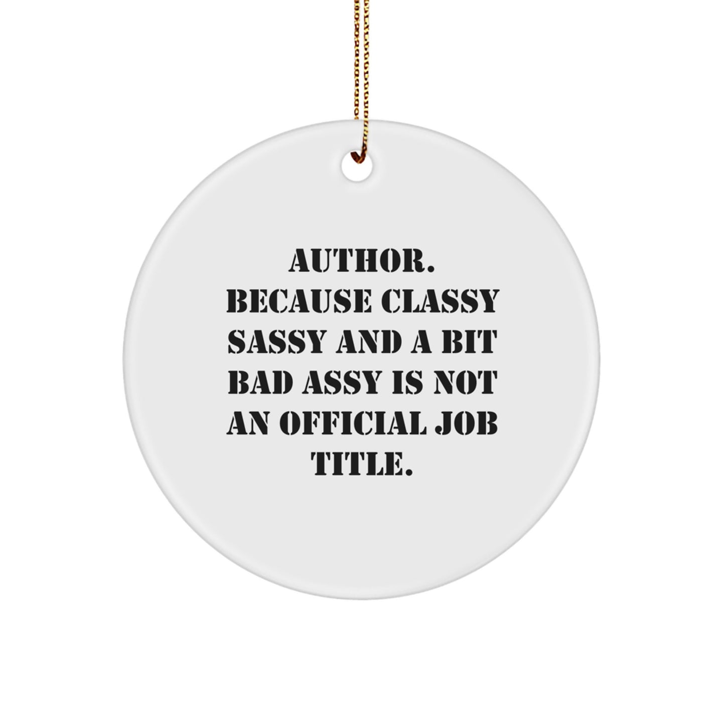 Funny Author Circle Ornament Gifts from Men to Women Friends Family for Christmas Unique Author Home Decor - Image 1