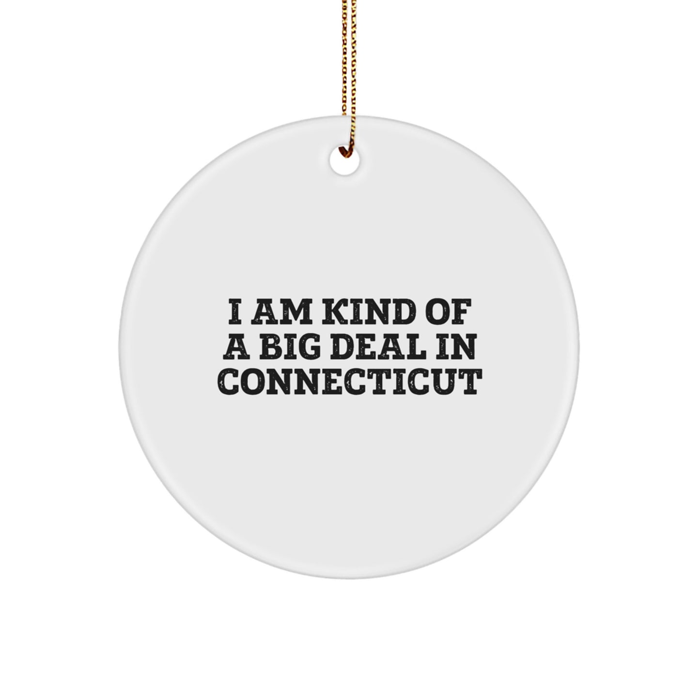 Funny Quote Connecticut Circle Ornament Gifts from Family to Friends, Unique Christmas Unique Gifts for Men Women, I Am Kind Of A Prime Selection In Connecticut - Image 1