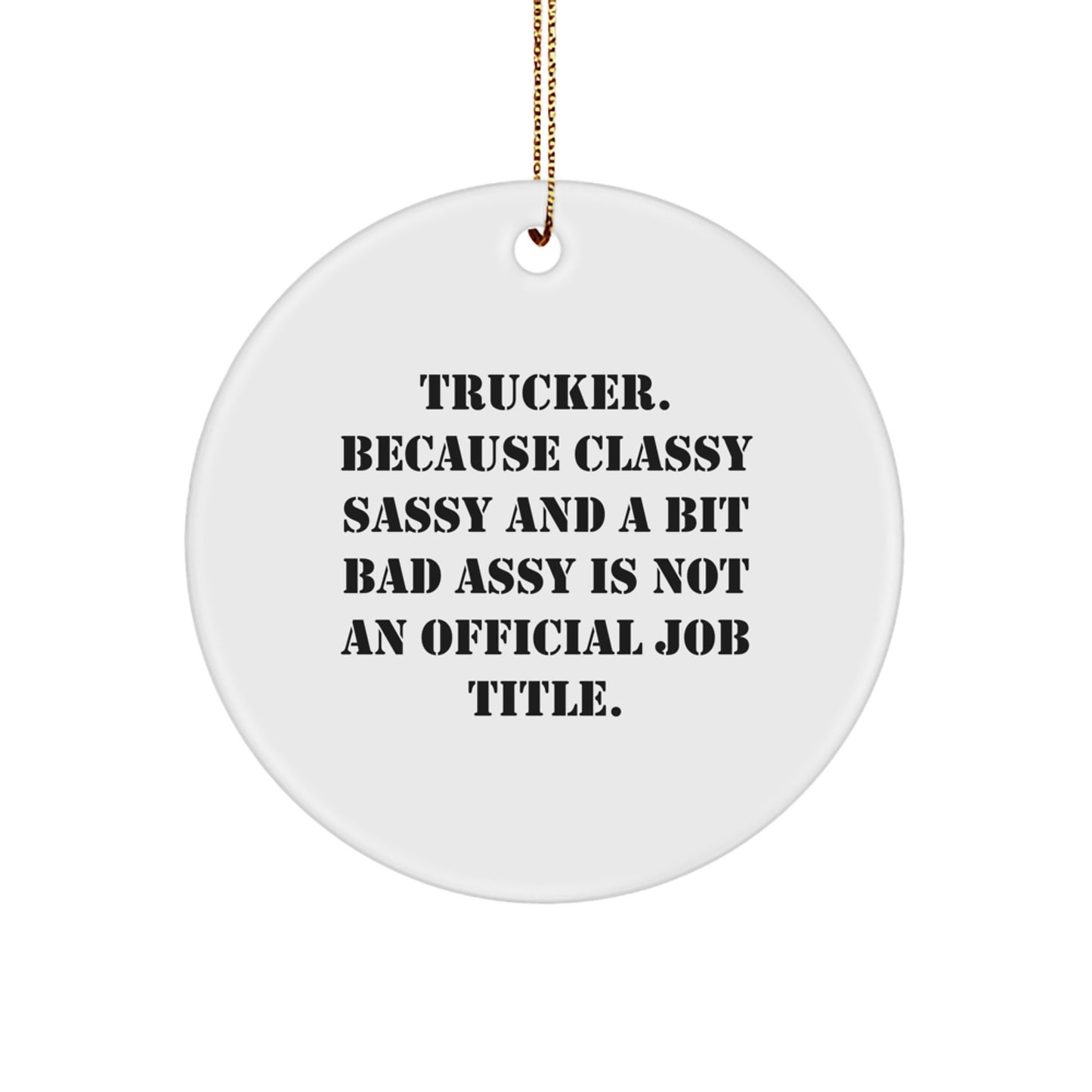 Trucker Circle Ornament for Family Treasure Christmas Gift - Image 1