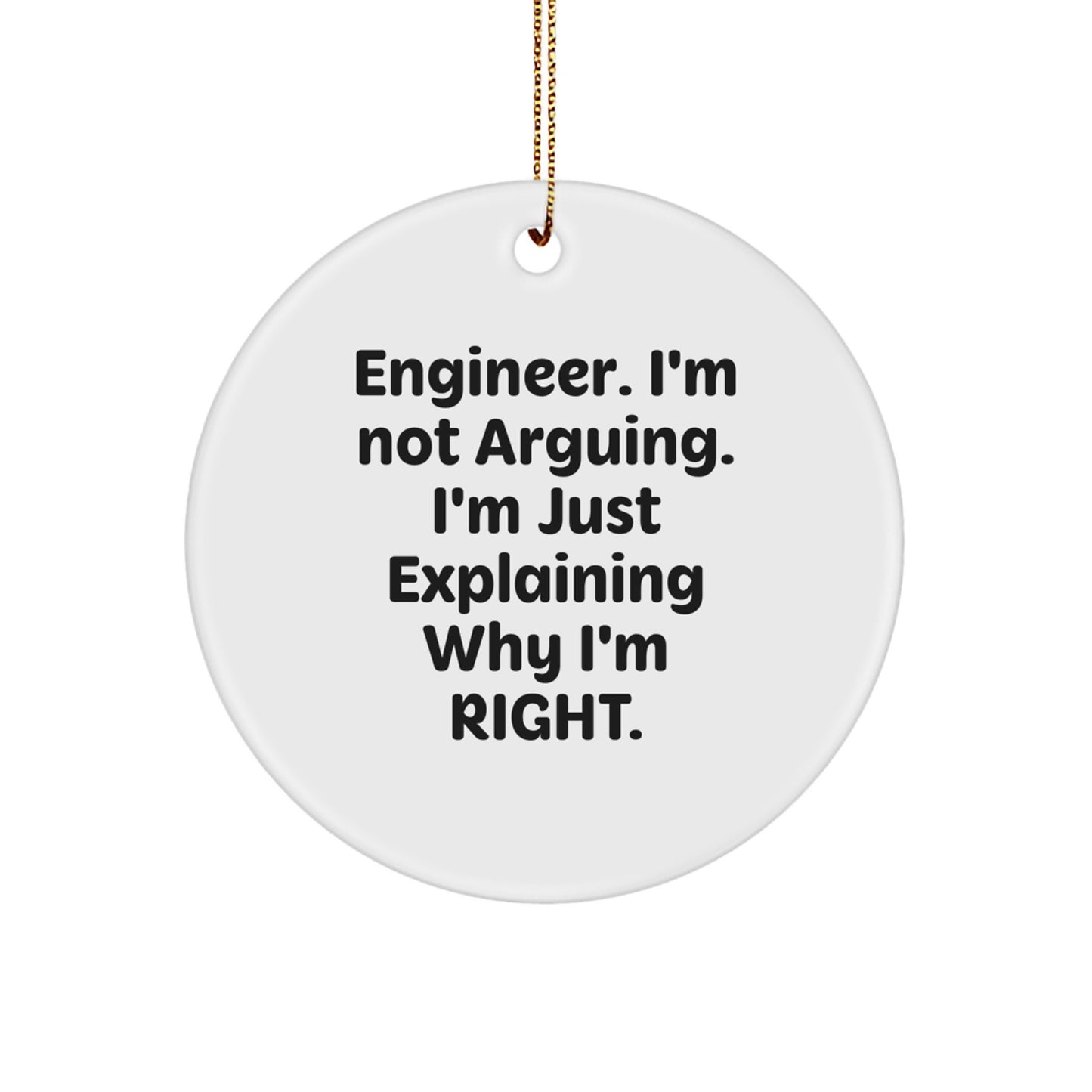 Funny Engineer Gifts from Friends for Men Christmas Unique Ornaments Explaining Why I'm Right Engineers - Image 1