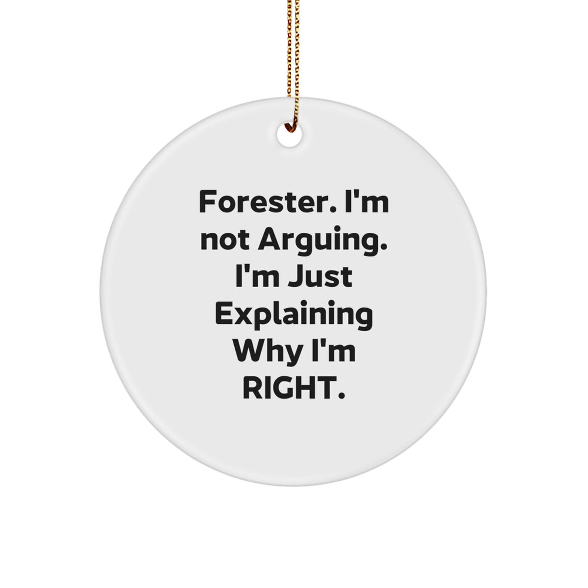 Funny Forester Gifts from Friends and Family - Circle Ornament - Forester I'm Not Arguing I'm Just Explaining Why I'm Right Christmas Unique Gifts - Image 1