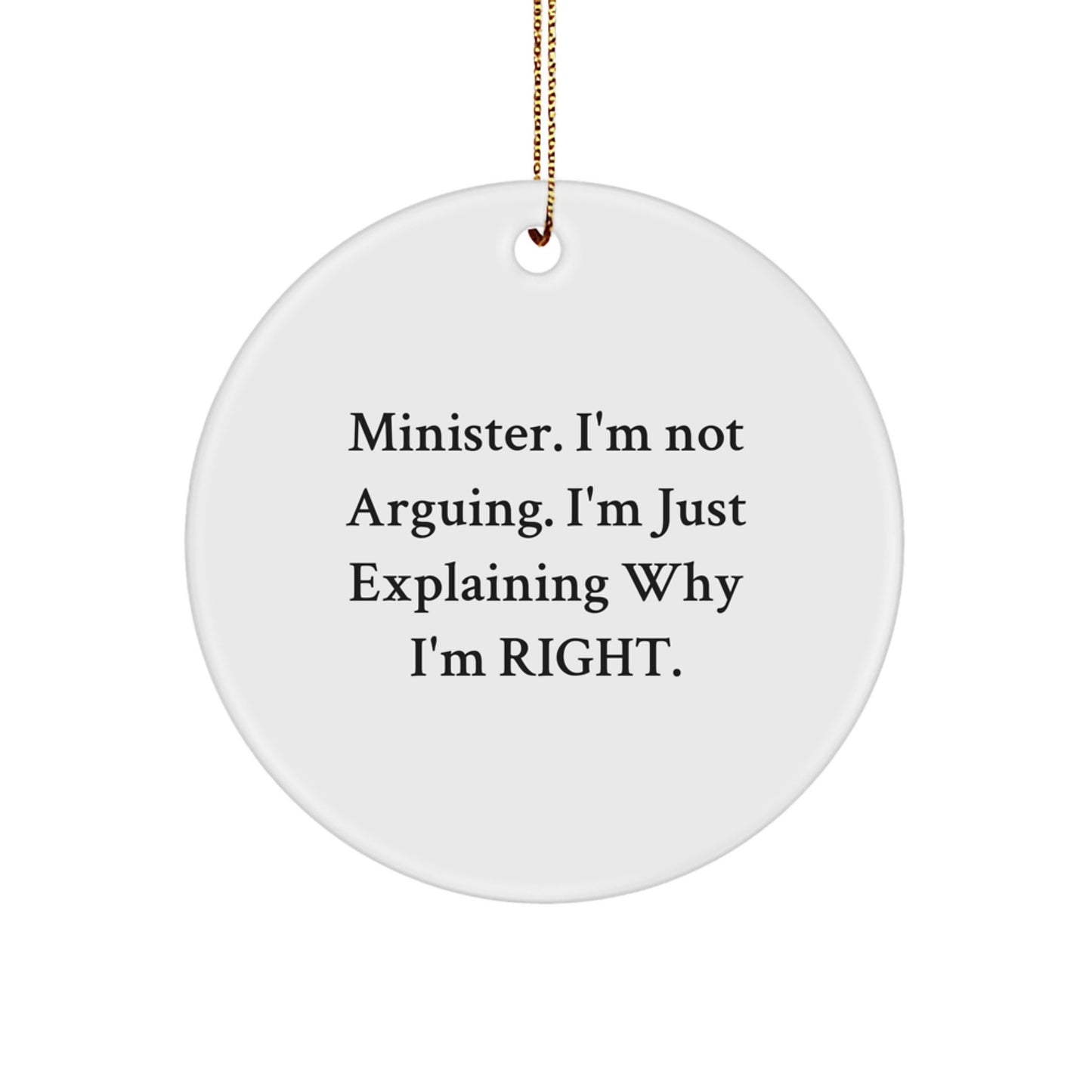 Funny Minister Gifts, Circle Ornament for Minister Friends, Unique Christmas Unique Gifts from Men to Minister - Image 1