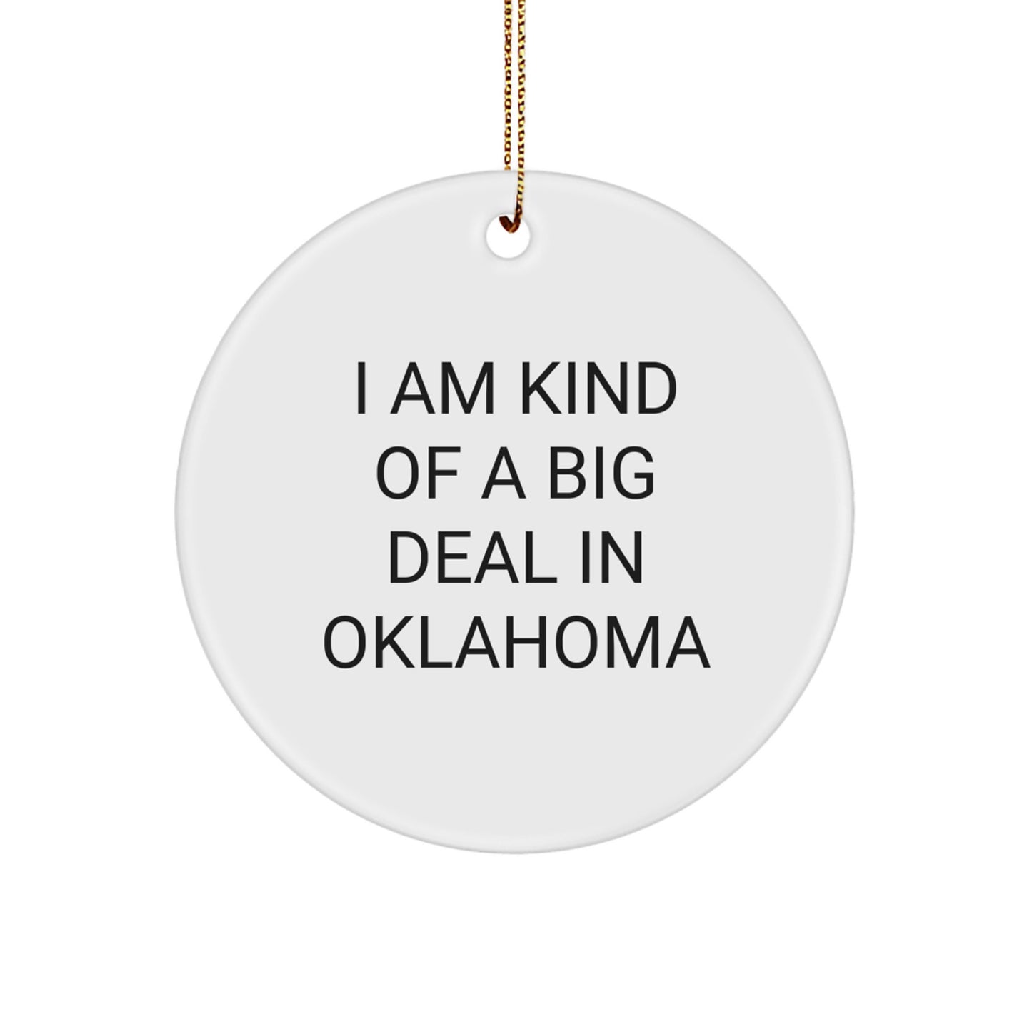 Oklahoma Funny Circle Ornaments For Men Gifts From Family - I Am Kind Of A Prime Selection In Oklahoma - Image 1