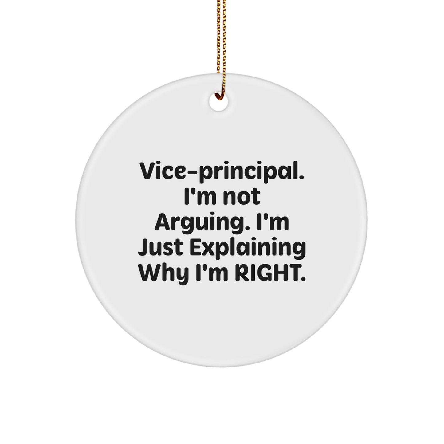 Funny Vice-principal Gifts from Friends and Family, Vice-principal Circle Ornament, White, Christmas Unique Gifts for Vice-principal Men and Women - Image 1