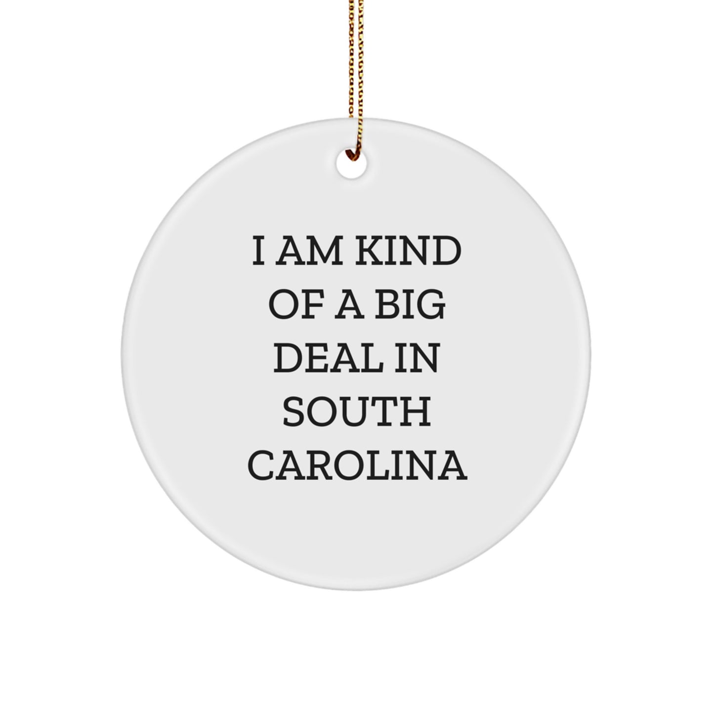 Funny South Carolina Gifts from Friends and Family - I 'm Kind Of A Prime Selection In South Carolina Circle Ornament Unique Christmas Decorations - Image 1