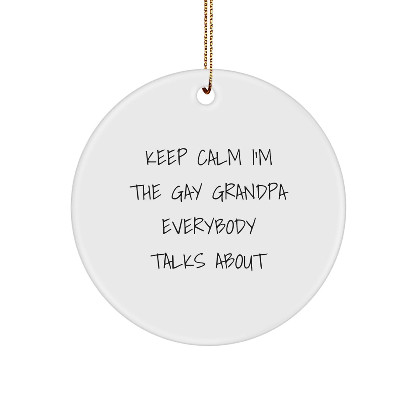 Gay Grandpa Circle Ornament Christmas Unique Gifts for Men from Family - Image 1
