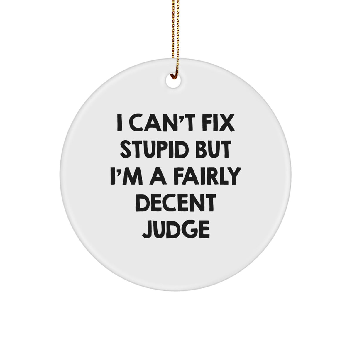 For Him Judge Keepsake Christmas Ornament Gift I Can't Fix Stupid Fairly - Image 1
