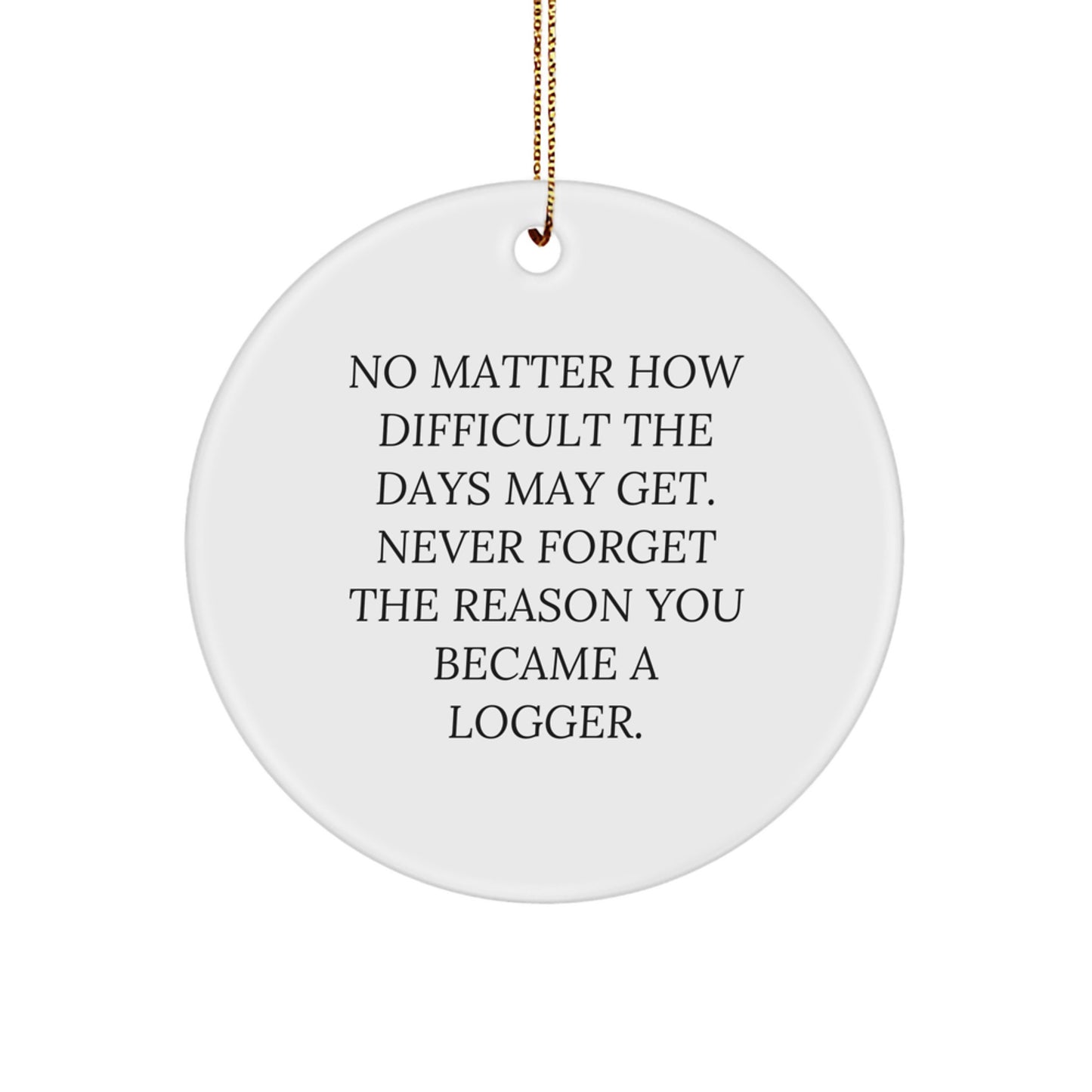 Funny Logger Christmas Circle Ornament Gifts from Men to Logger Friends - Never Forget the Reason - Image 1