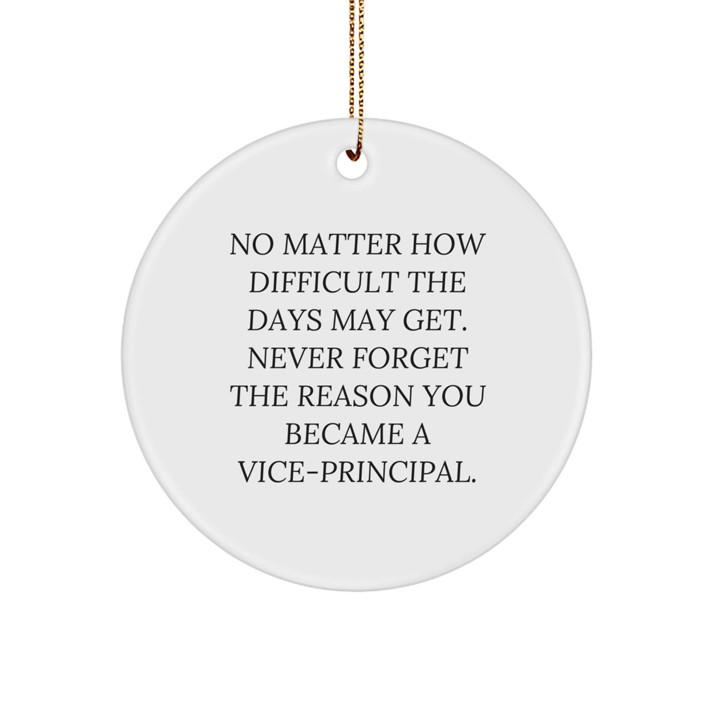 Funny Vice-principal Gifts for Men - Circle Ornament, Inspirational Quote 'Never Forget The Reason You Became A Vice-principal.' Gifts from Family to Vice-principal at Christmas - Image 1