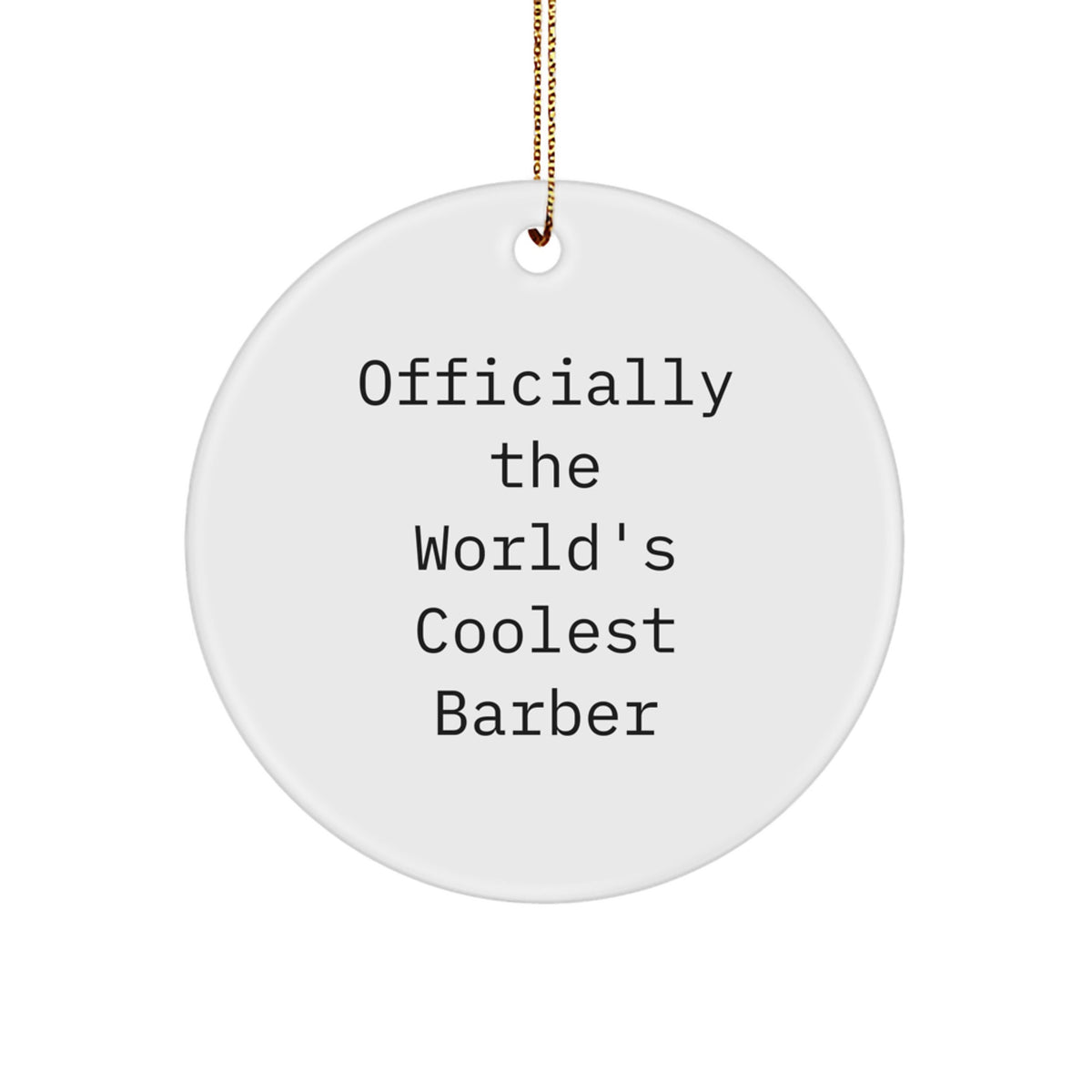 Officially The World's Coolest Barber Christmas Circle Ornament Gifts for Barber Friends Family - Image 1
