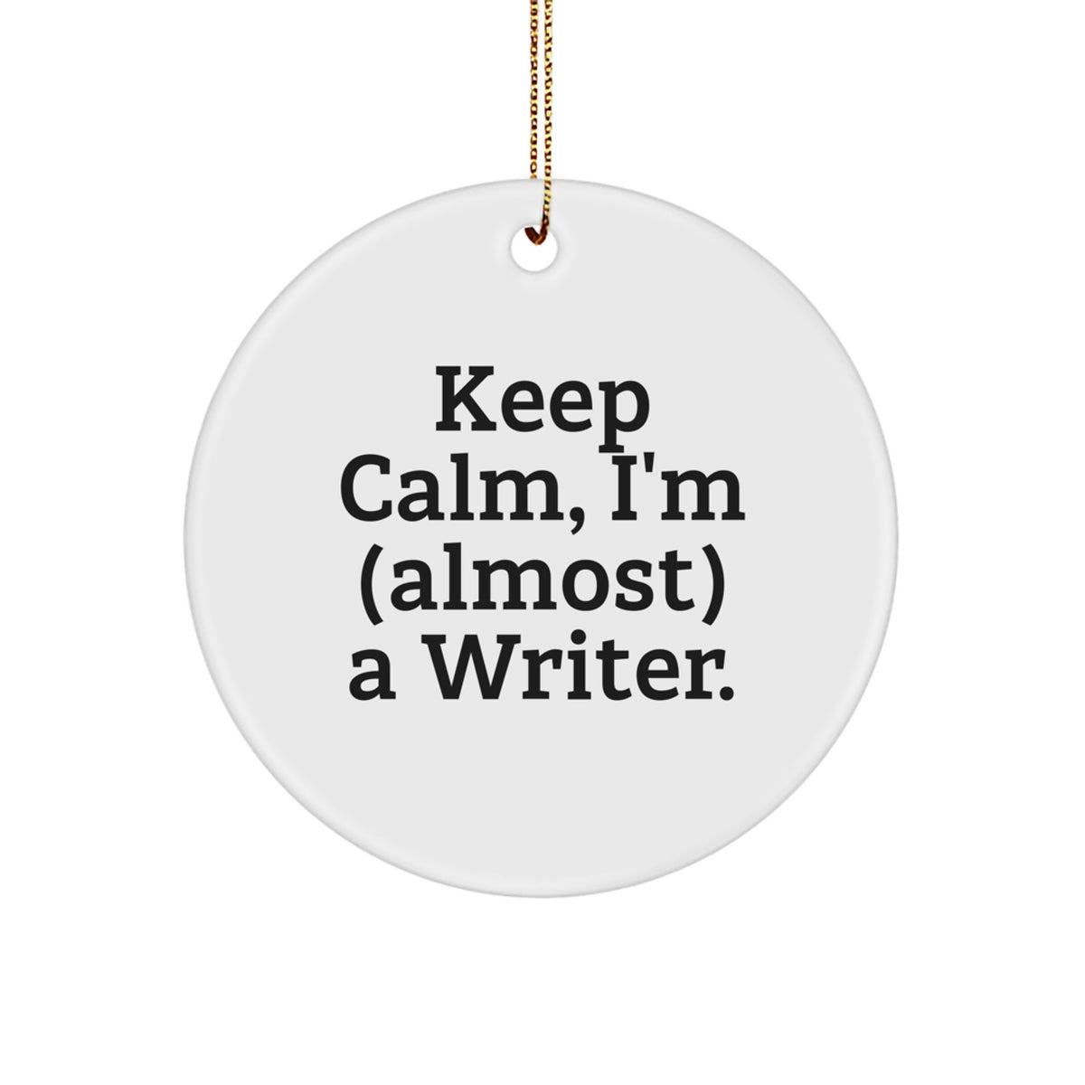 Funny Writer Circle Ornament for Christmas Unique Gifts from Friends to Writers - Image 1