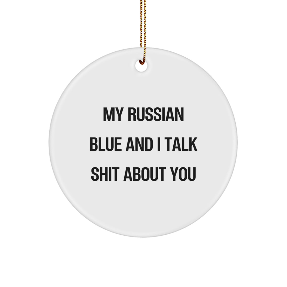 Quirky Russian Blue Cat Ornament for Friends – Christmas Gift - Image 1