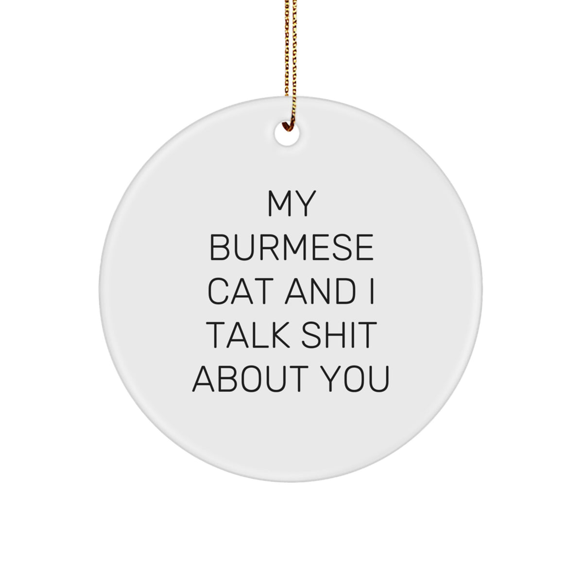 Playful Burmese Cat Circle Ornament for Friends Christmas Gift - Image 1
