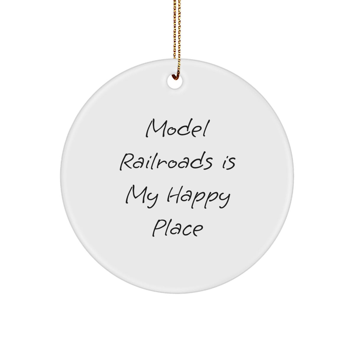 Model Railroads Keepsake Durable White Christmas Ornament for Him Gift - Image 1
