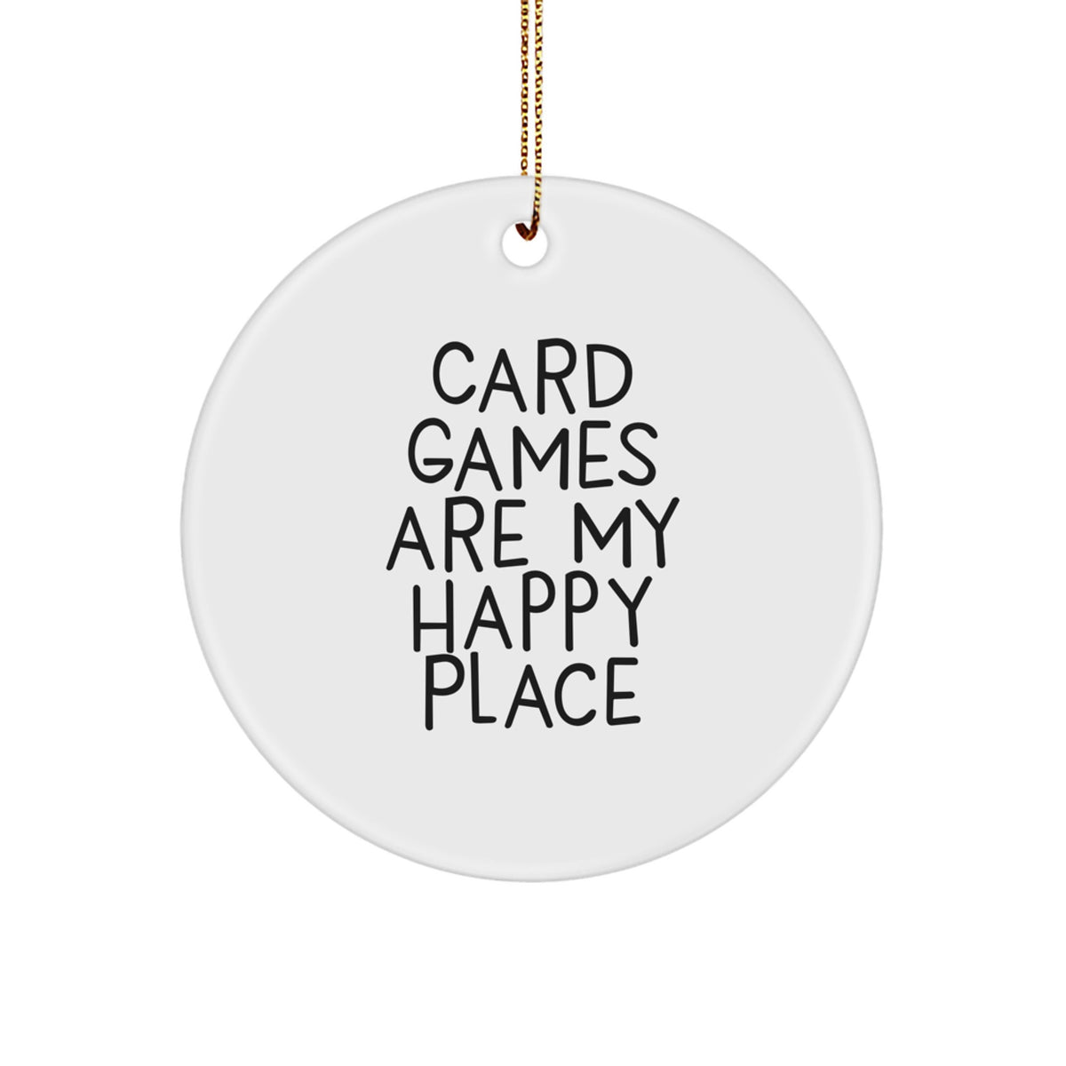 Christmas Gift Card Games Circle Ornament for Her – Present - Image 1