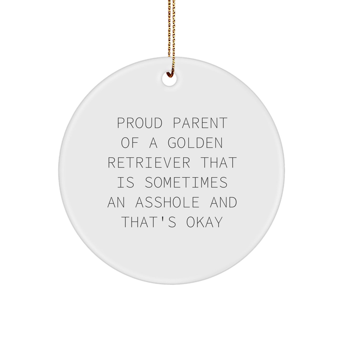 Funny Golden Retriever Dog Circle Ornament Gifts from Friends for Christmas, Golden Retriever Dog Lover Gifts, Christmas Unique Gifts, Golden Retriever Dog Decor - Image 1
