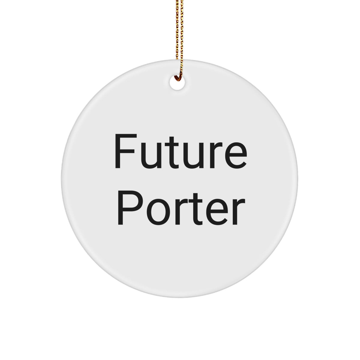 Funny Future Porter Christmas Circle Ornament Gifts from Men to Porter Friends - Image 1