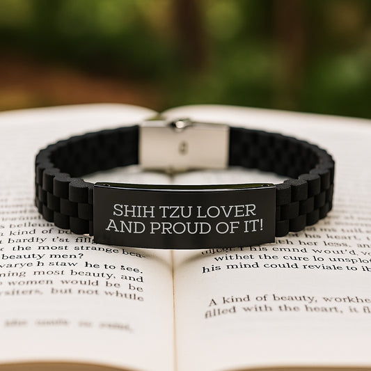 Shih Tzu Dog Lover Gifts, Funny Quote Glide lock Clasp Bracelet, Unique Valentine's Gifts for Shih Tzu Dog Owners, Gifts from Women to Men, Shih Tzu Dog Enthusiasts - Image 2