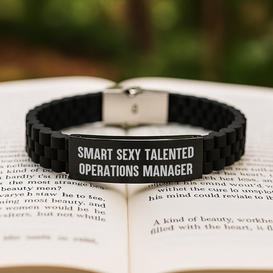 Smart Sexy Talented Operations Manager Gifts for Valentine's, Glide lock Clasp Bracelet with Funny Quote, Gifts from Family to Operations Manager - Image 2