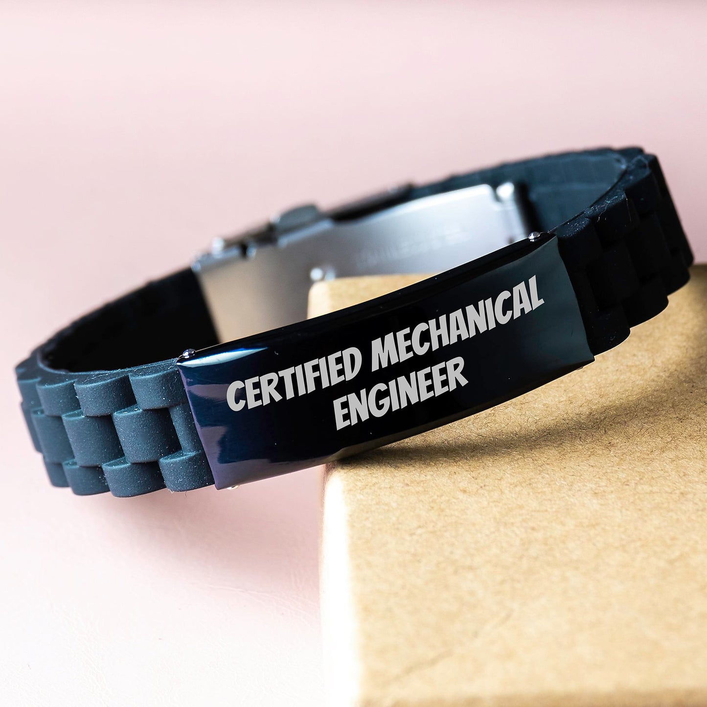 Certified Mechanical Engineer Funny Valentine's Gifts from Men to Men Glide lock Clasp Bracelet - Image 3