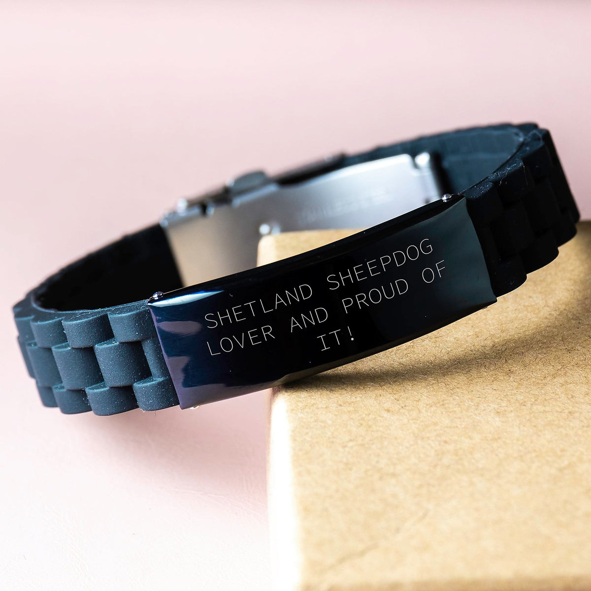 Shetland Sheepdog Gifts for Women, Funny Shetland Sheepdog Lover Quote Glide lock Clasp Bracelet, Valentine's Unique Gifts from Husband - Image 3
