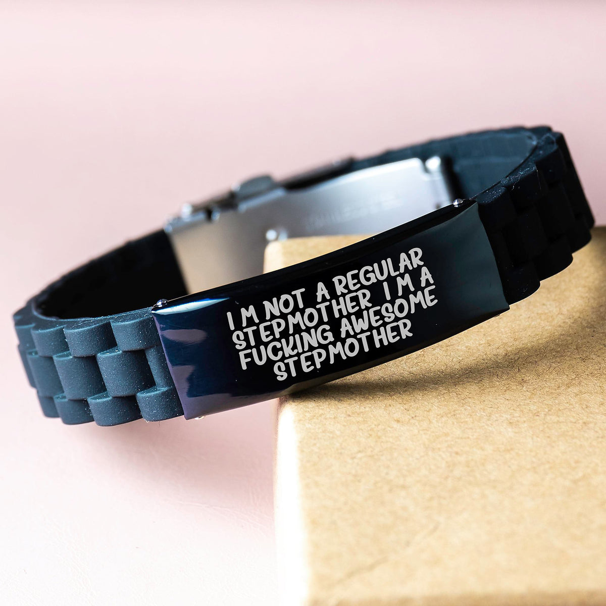 Funny Stepmother Gifts from Men, Stepmother Birthday Unique Gifts, Glide lock Clasp Bracelet Stepmother Appreciation - Image 3