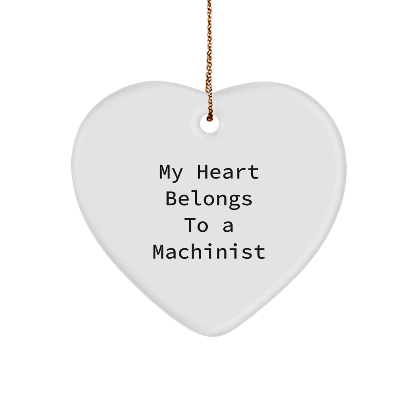 Funny Machinist Heart Ornaments for Christmas Unique Gifts from Husband to Machinist Lover, Inspirational Machinist Enthusiast Decor - Image 1