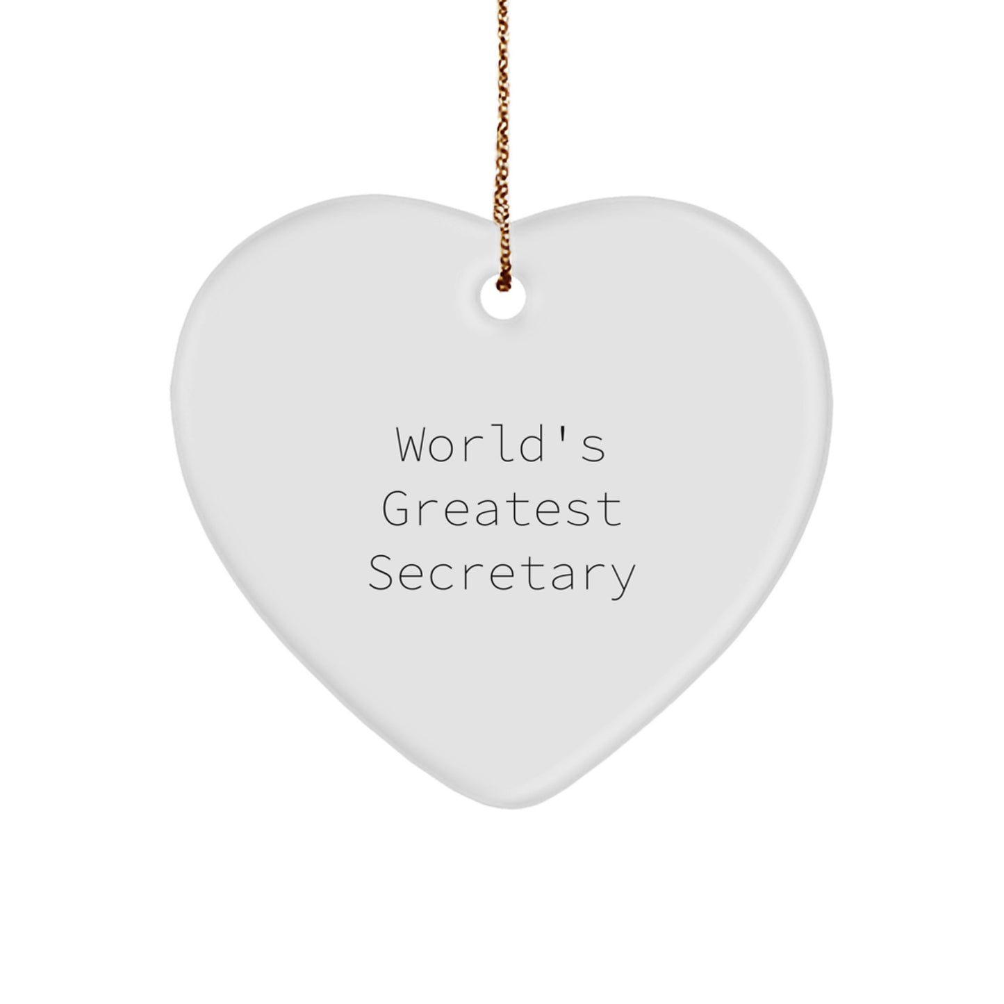 Funny Secretary Heart Ornament, Gifts from Family, Friends, or Coworkers, Perfect for Christmas, Great for Secretary's Desk - Image 1