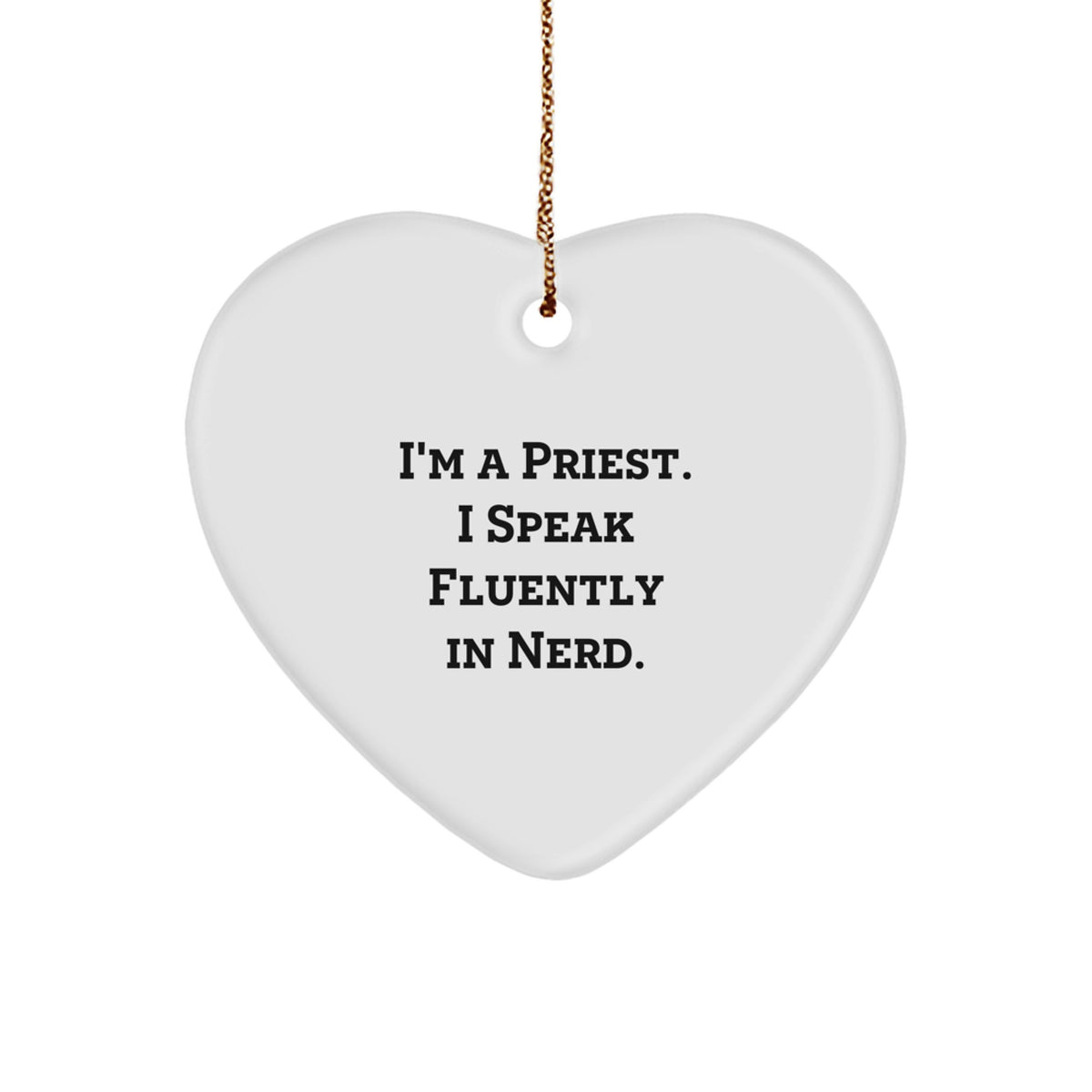 Funny Heart Ornaments for Priest - Gifts from Men to Priest, Priest Christmas Unique Gifts, Heart Ornament for Christmas - Image 1
