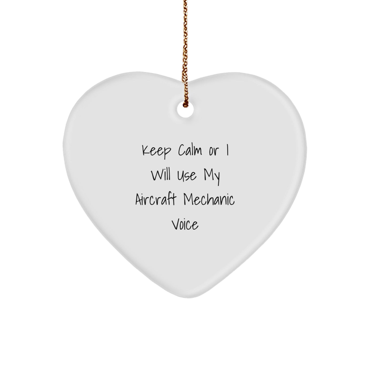 Funny Aircraft Mechanic Heart Ornament Gifts from Friends, Coworkers, Family, Men, Women, Inspirational Aviation Gifts for Christmas Unique Presents - Image 1