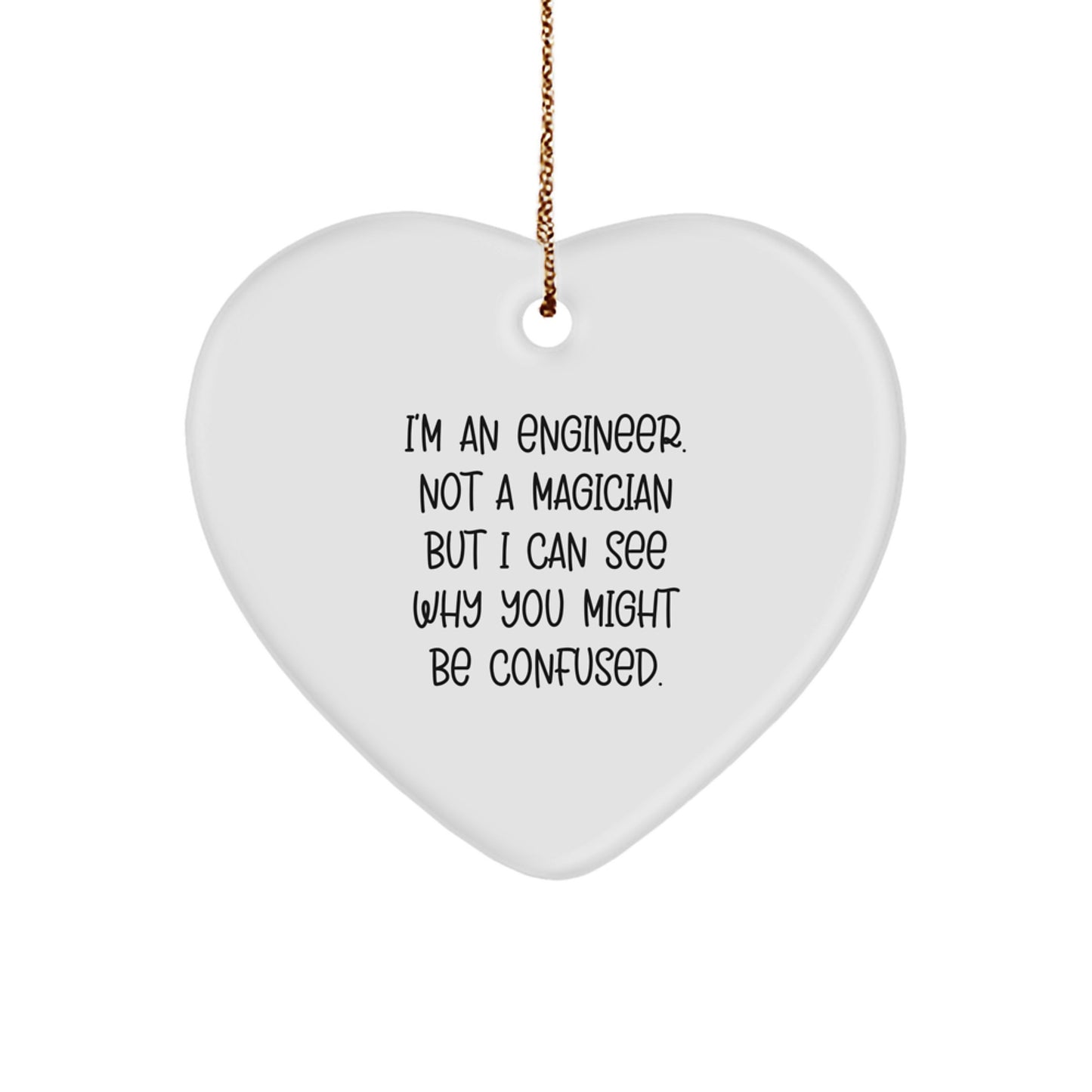 Funny Engineer Heart Ornament, Christmas Unique Gifts for Men, Women, Friends, Coworkers, Family - Engineer Heart Shaped Decoration - Image 1